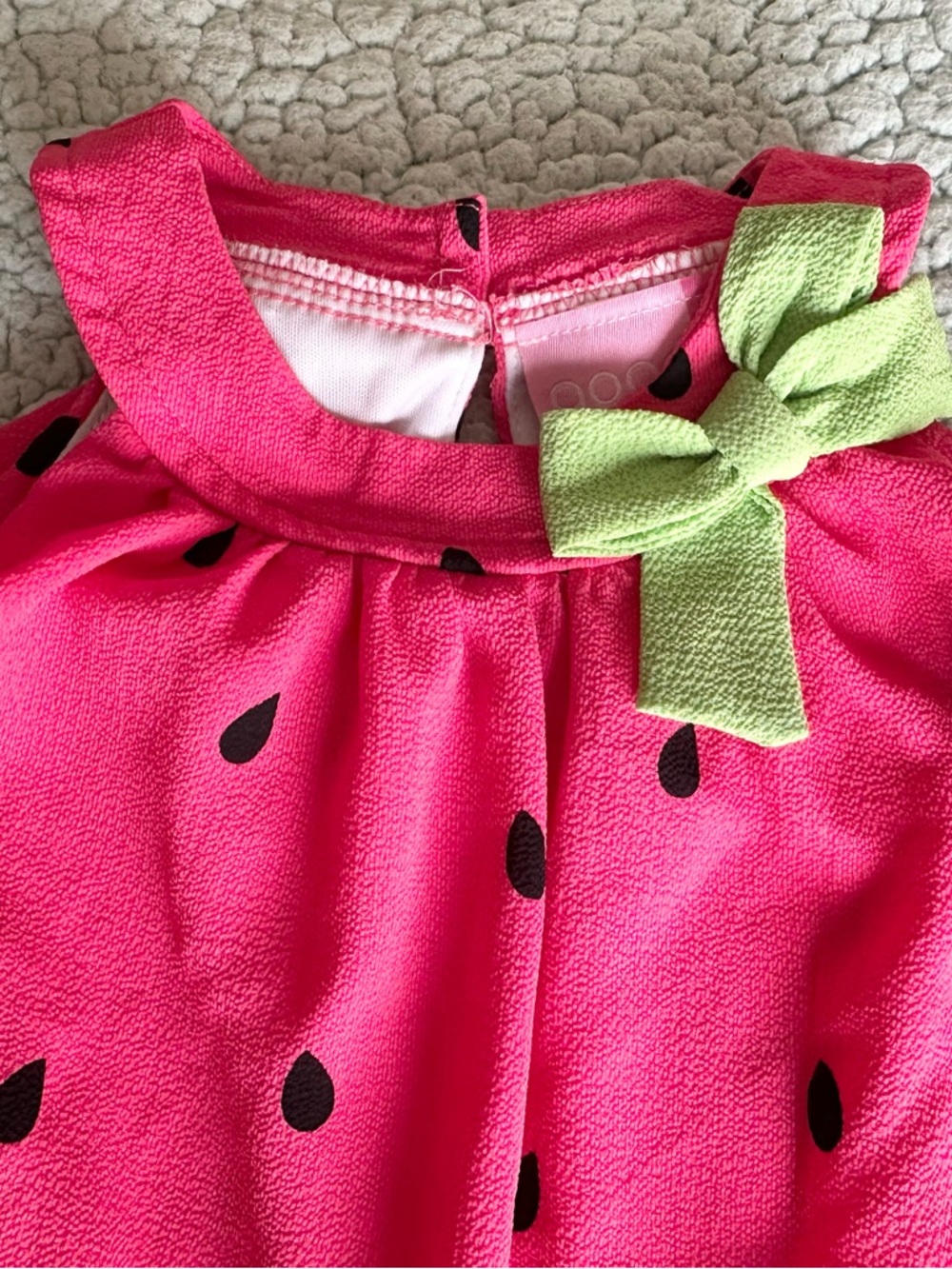 Good Lad Bright Pink Dress with Green Bow